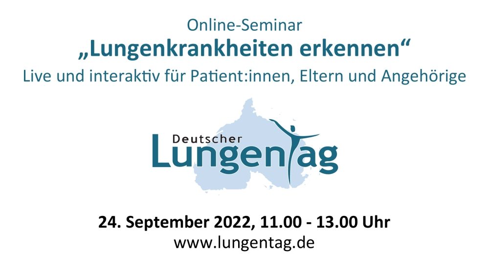 „Lungenkrankheiten erkennen“ – interaktives Online-Seminar für Patient:innen, Eltern, Angehörige