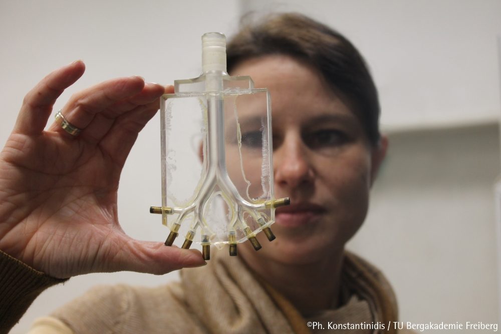 Studie mit Modell-Lunge: Forschende der TU Freiberg klären Grundlagen des Sauerstoff-Transports in unteren Atemwegen