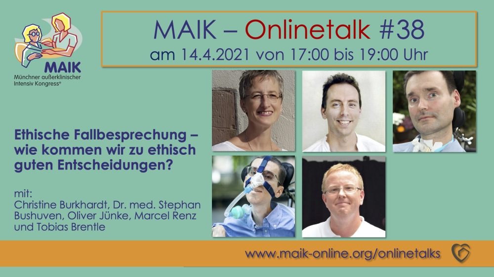 MAIK Onlinetalk #38 „Ethische Fallbesprechung – wie kommen wir zu ethisch guten Entscheidungen?“
